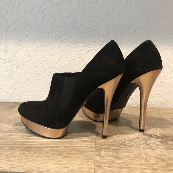 Rachel Roy suede black platform booties rose gold - Picture 8 of 8